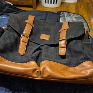 BoDoMint legant Black and Tan  Baby Bag Leather